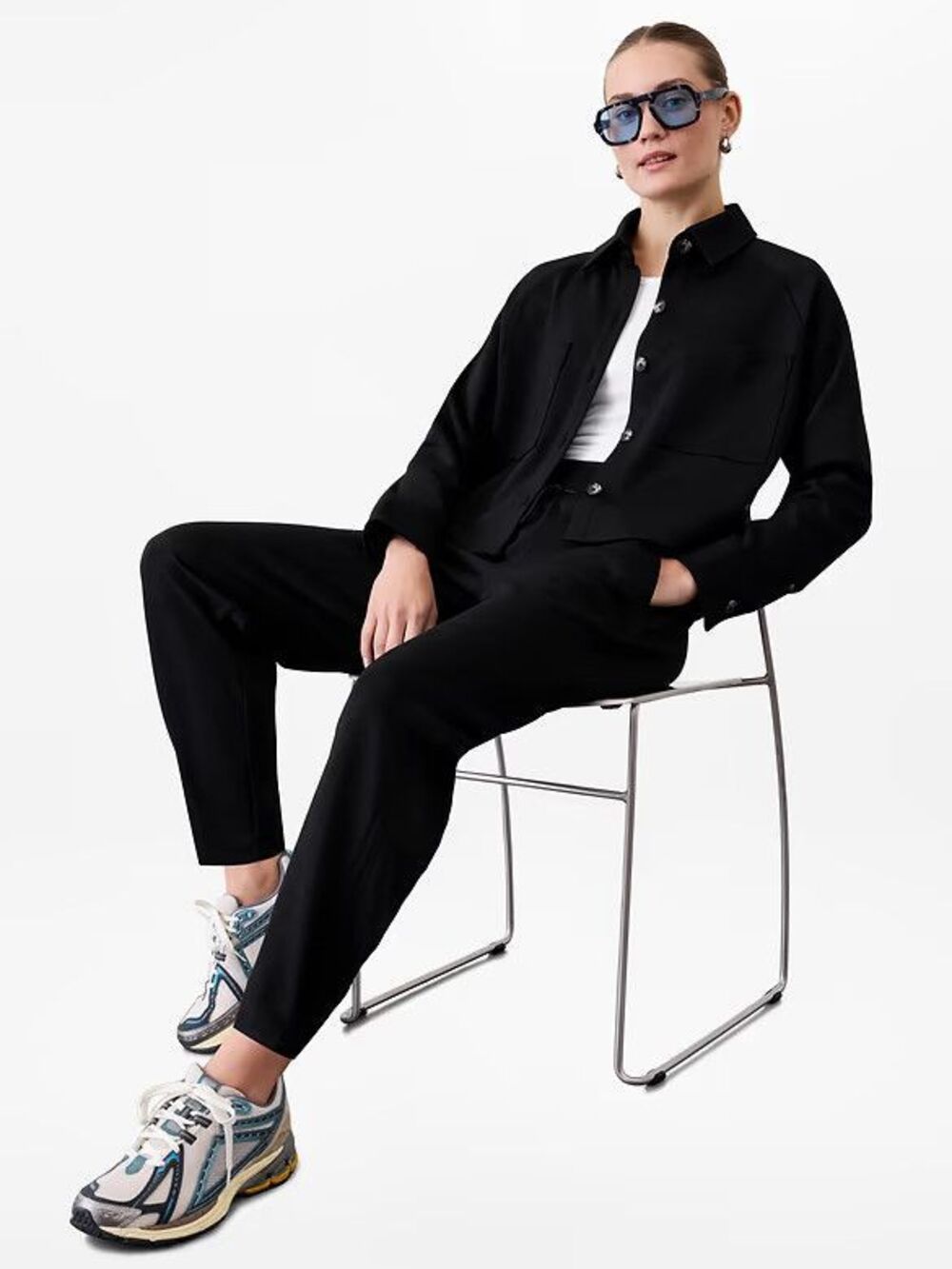 Athleta Allure Shirt Jacket Black #577373